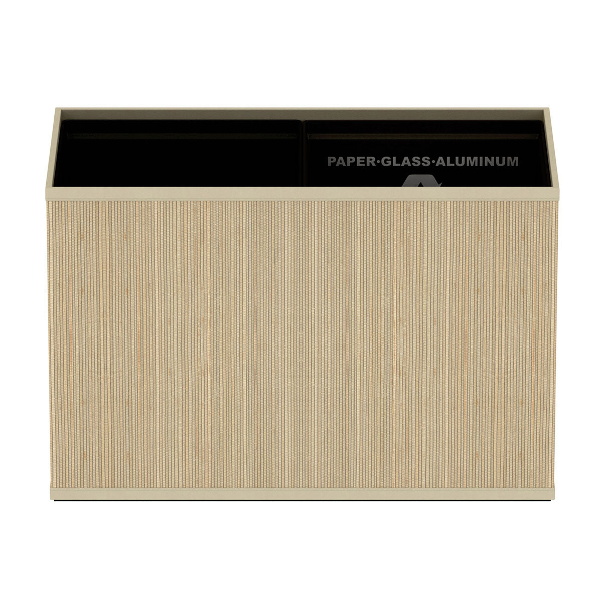 Double Cube Recycling Bin w/ Plastic Liners - Classic Mendong - Signature Collection - (For Classic Mendong w/ Wood Trim)