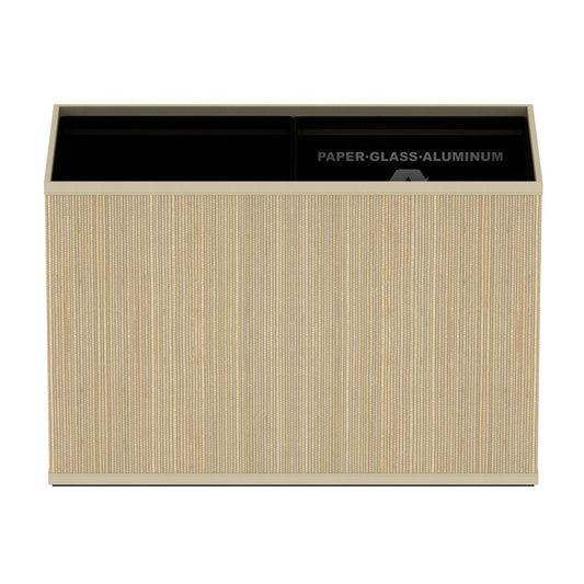 Double Cube Recycling Bin w/ Plastic Liners - Classic Mendong - Signature Collection - (For Classic Mendong w/ Wood Trim)