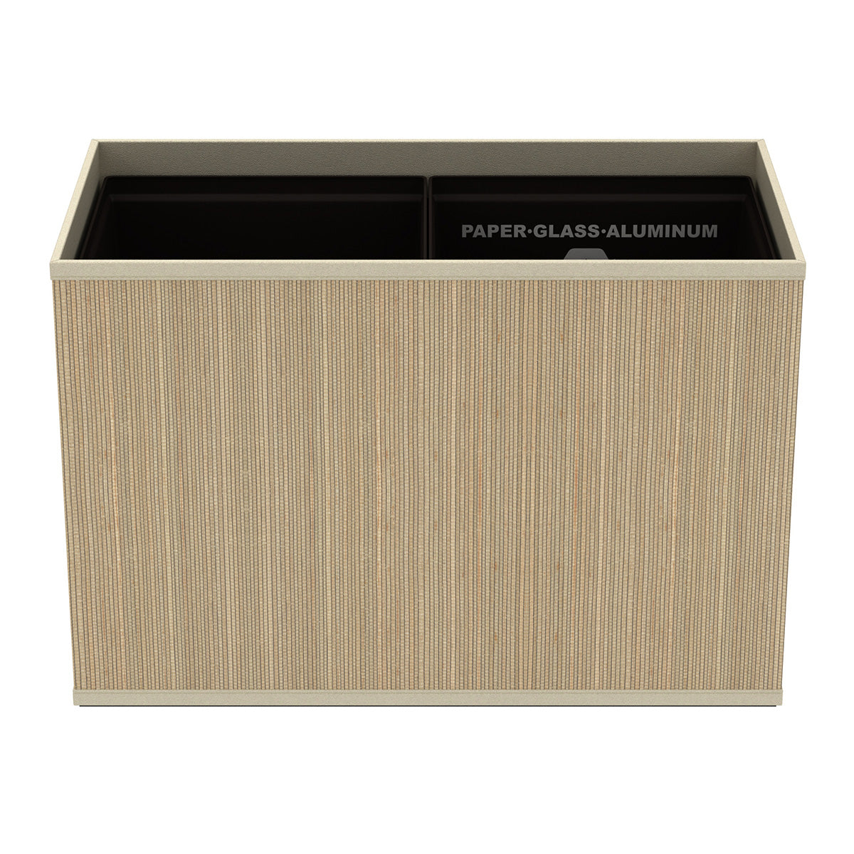 Double Cube Recycling Bin w/ Plastic Liners - Classic Mendong - Signature Collection