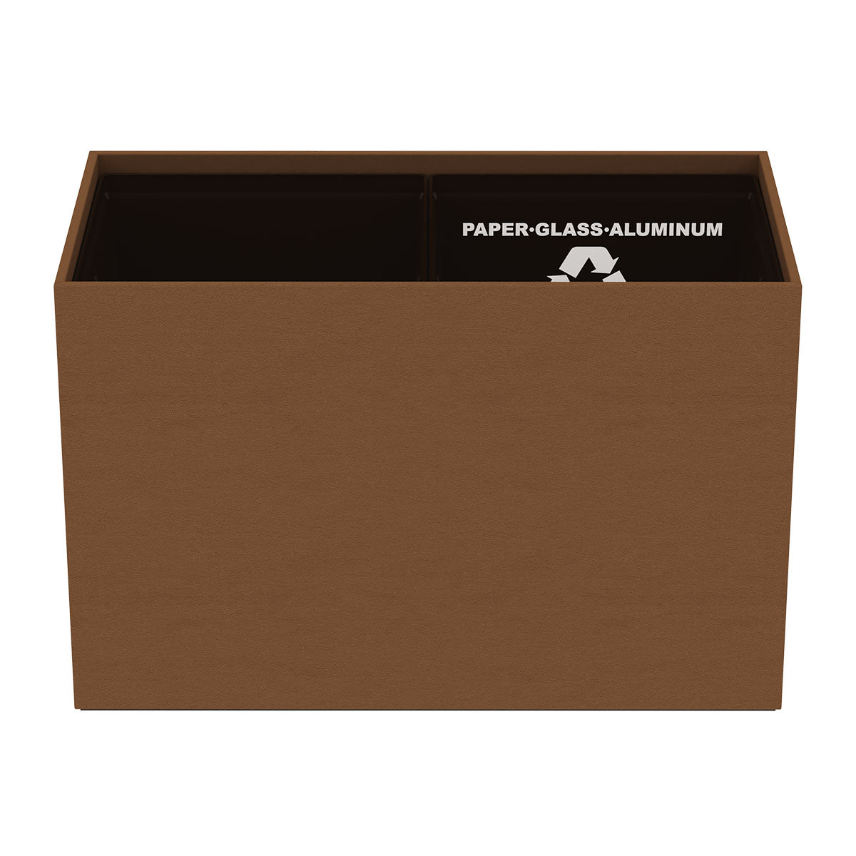 Double Cube Recycling Bin w/ Plastic Liners - Smooth Leather Match - Signature Collection