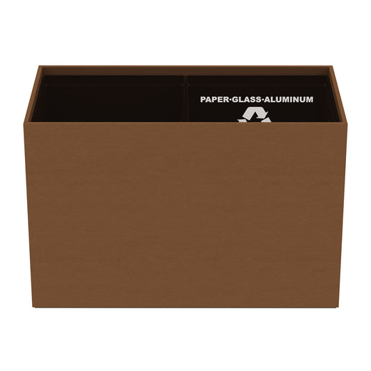 Double Cube Recycling Bin w/ Plastic Liners - Smooth Leather Match - Signature Collection
