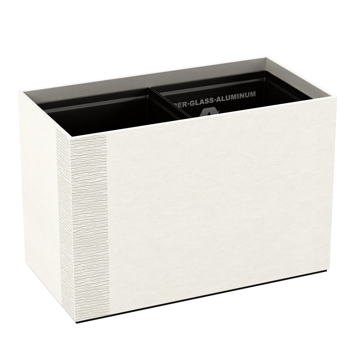 Double Cube Recycling Bin w/ Plastic Liners - Embroidered Leather Match - Signature Collection