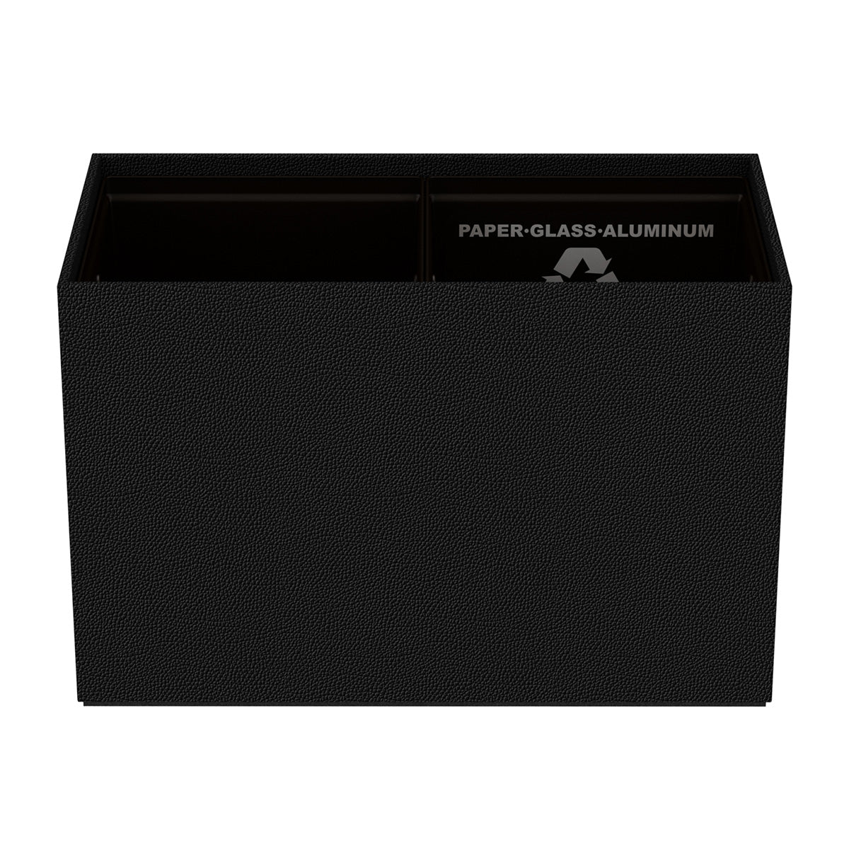 Double Cube Recycling Bin w/ Plastic Liners - Faux Shagreen Leather Match - Signature Collection