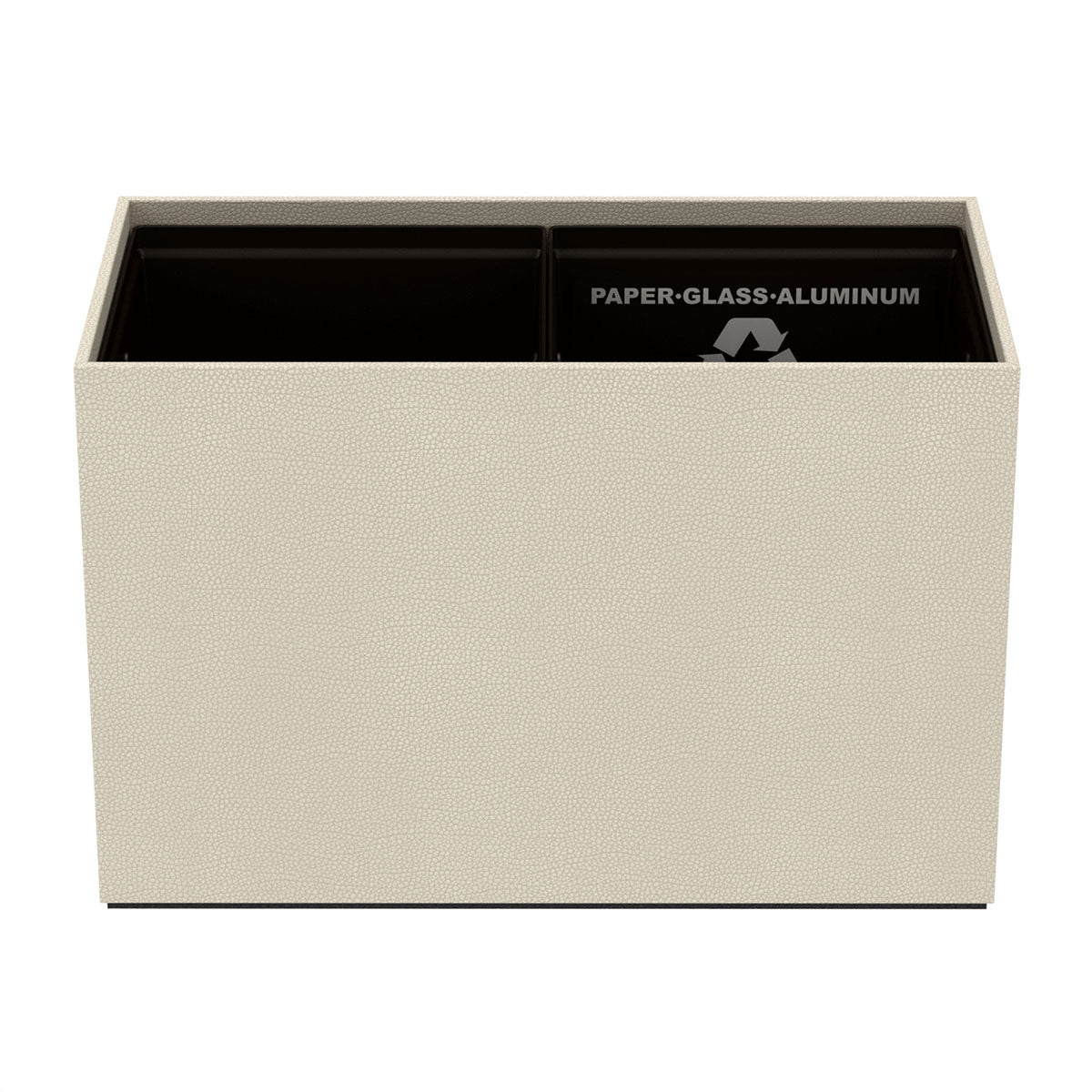 Double Cube Recycling Bin w/ Plastic Liners - Faux Shagreen Leather Match - Signature Collection
