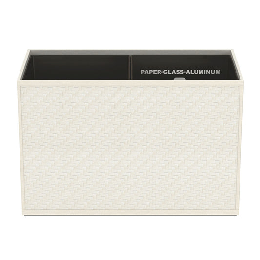 Double Cube Recycling Bin w/ Plastic Liners - Plaited Polyweave - Signature Collection