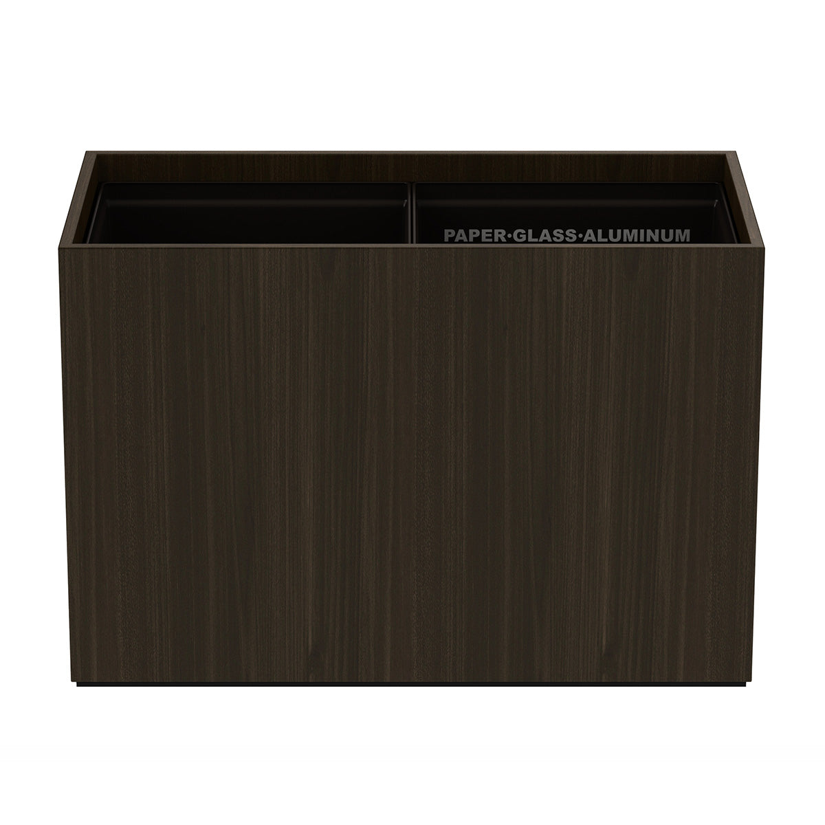 Double Cube Recycling Bin w/ Plastic Liners - Heritage Wood - Signature Collection