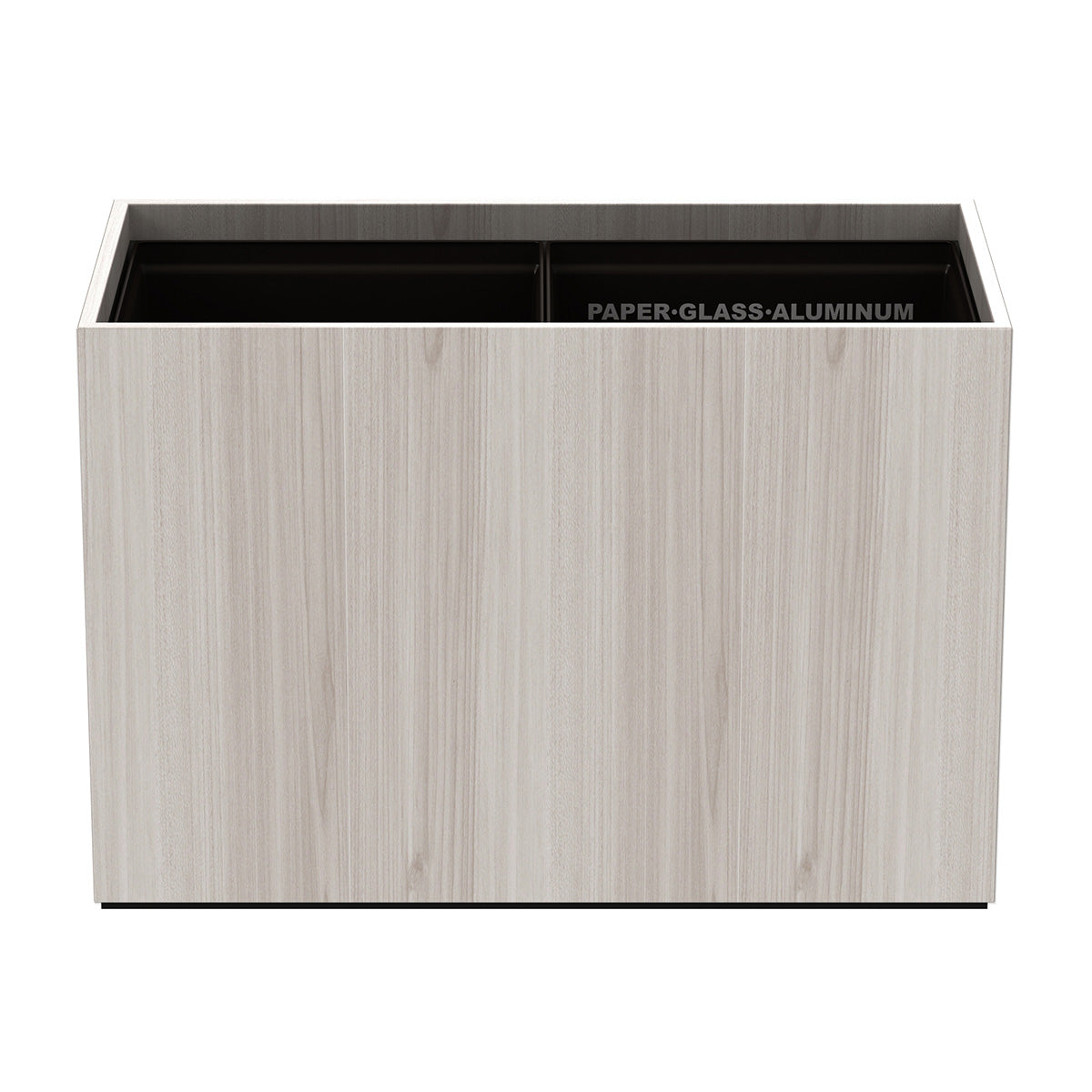 Double Cube Recycling Bin w/ Plastic Liners - Heritage Wood - Signature Collection