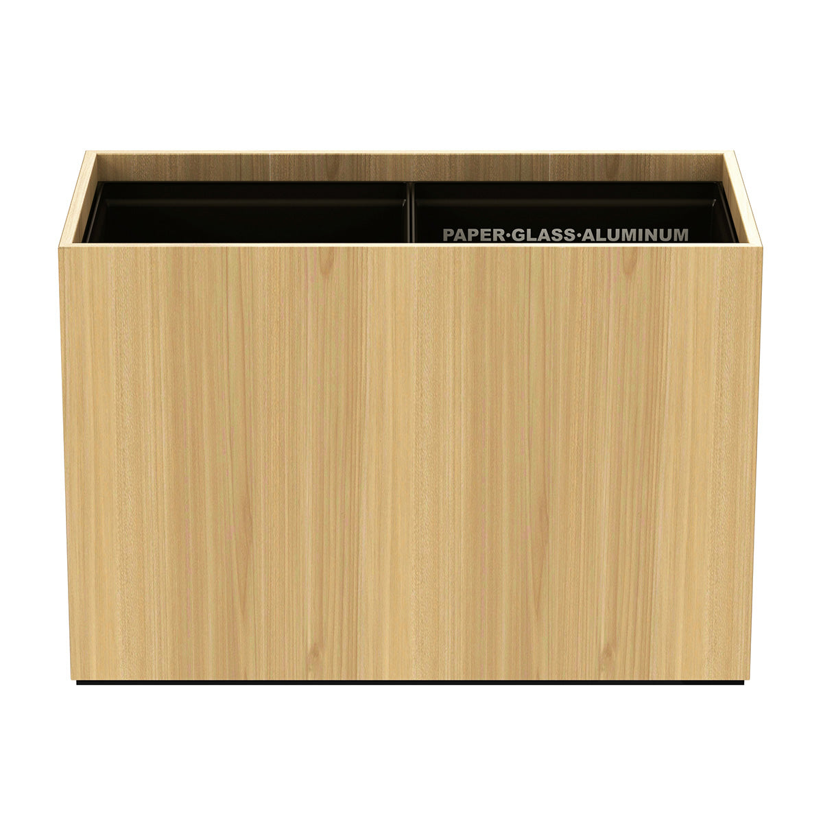 Double Cube Recycling Bin w/ Plastic Liners - Heritage Wood - Signature Collection