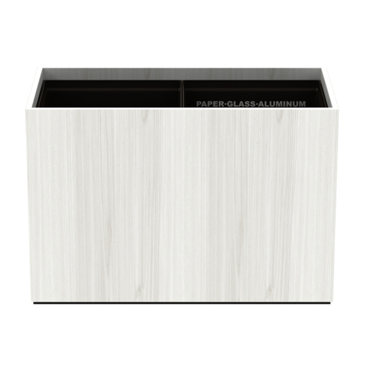 Double Cube Recycling Bin w/ Plastic Liners - Heritage Wood - Signature Collection