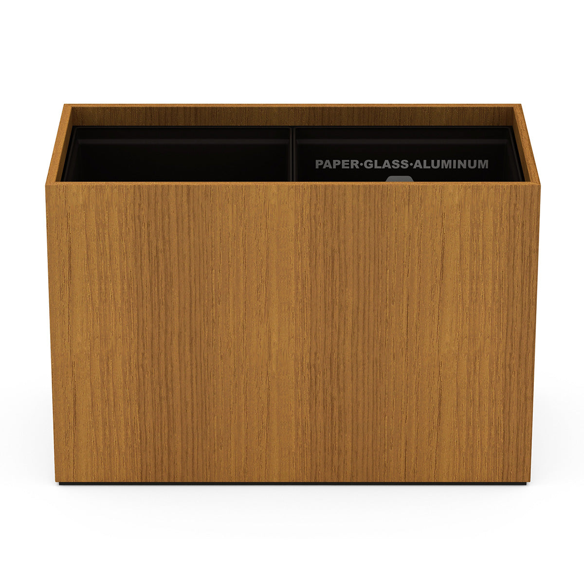 Double Cube Recycling Bin w/ Plastic Liners - Heritage Wood - Signature Collection