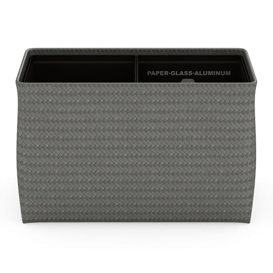 Double Cube Recycling Bin w/ Plastic Liners - Polyweave - Signature Collection