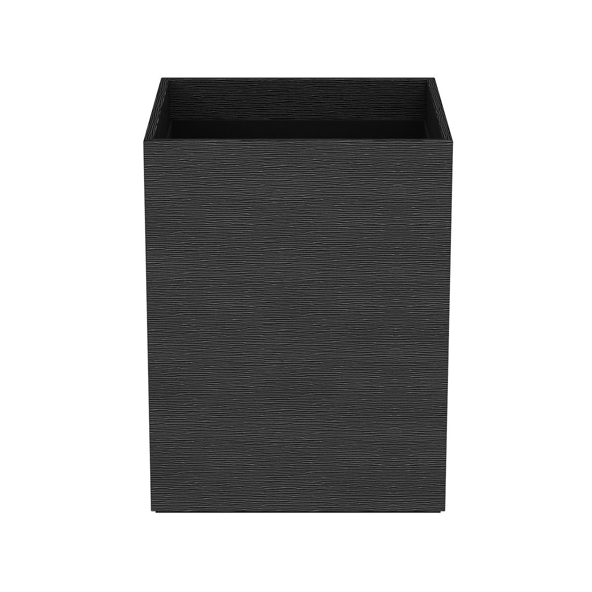Cube Wastebasket - Wave Textured Leather Match - Quick Ship