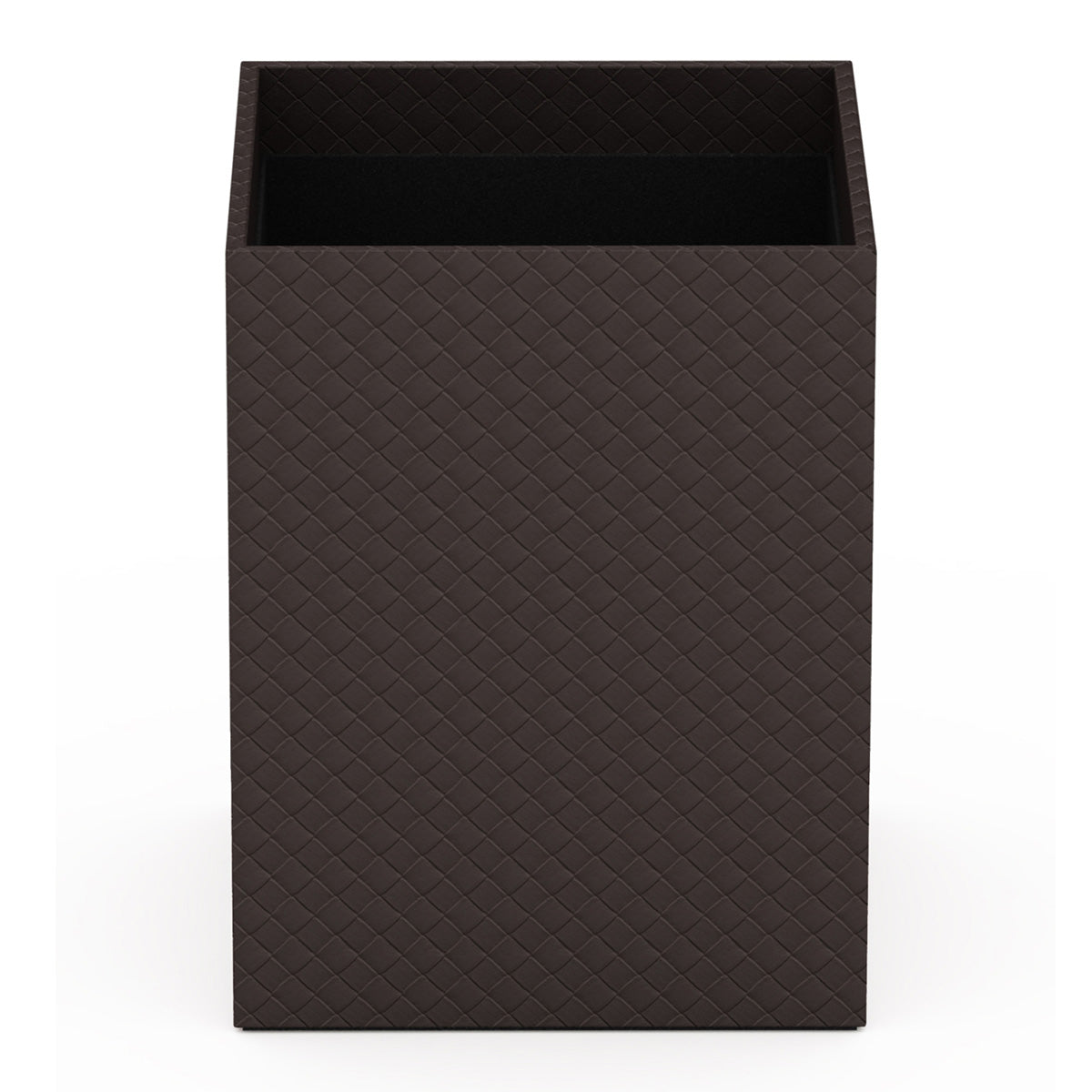 Cube Wastebasket - Jumbo Woven Embossed Leather Match - Signature Collection