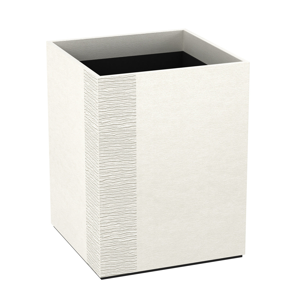 Cube Wastebasket - Embroidered Leather Match - Signature Collection