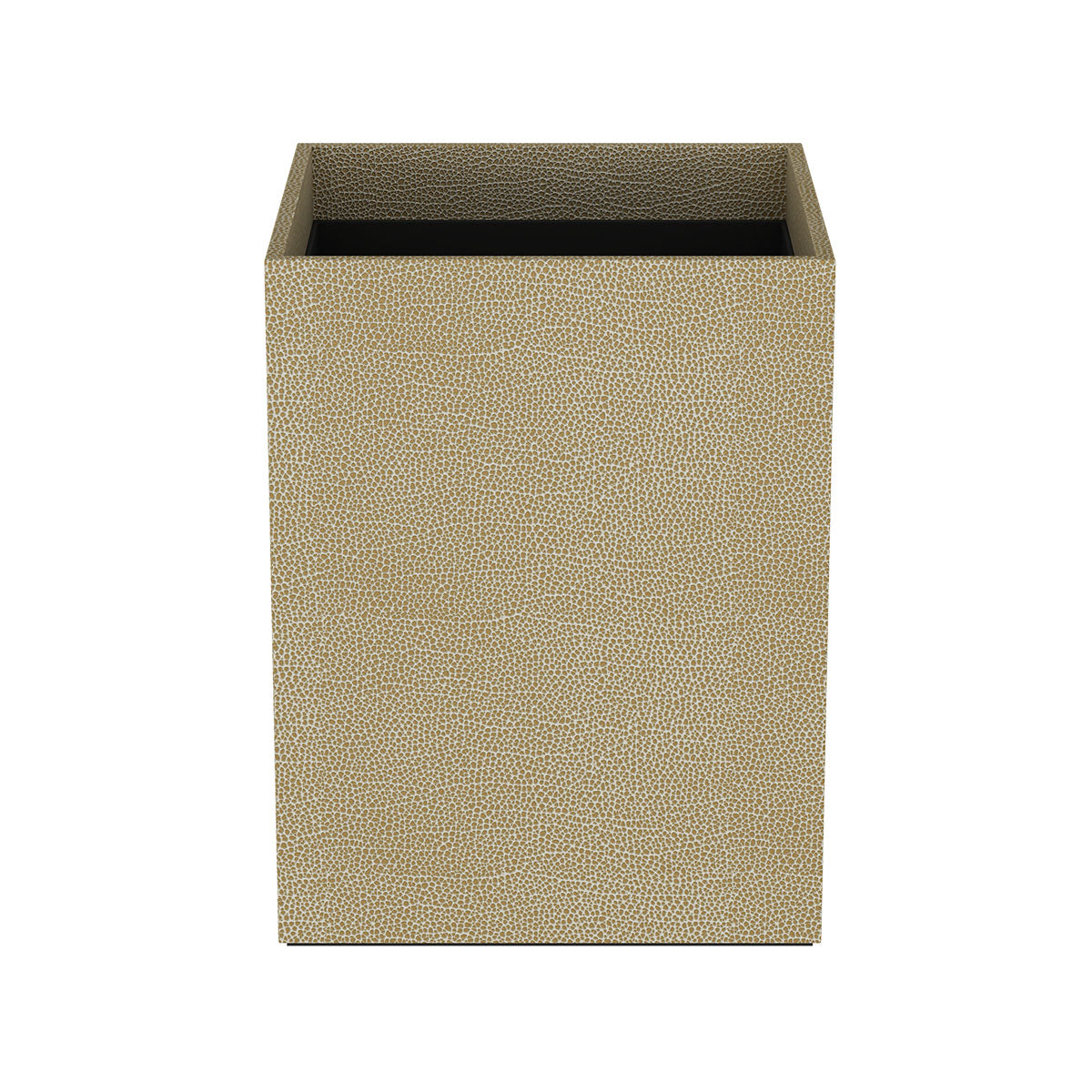 Cube Wastebasket - Faux Shagreen Leather Match - Quick Ship