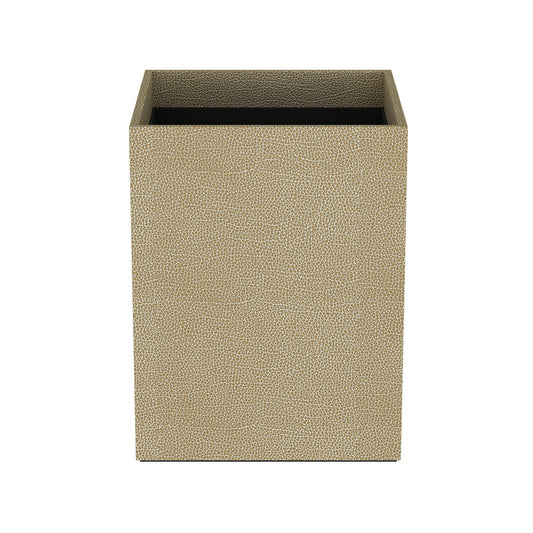 Cube Wastebasket - Faux Shagreen Leather Match - Quick Ship