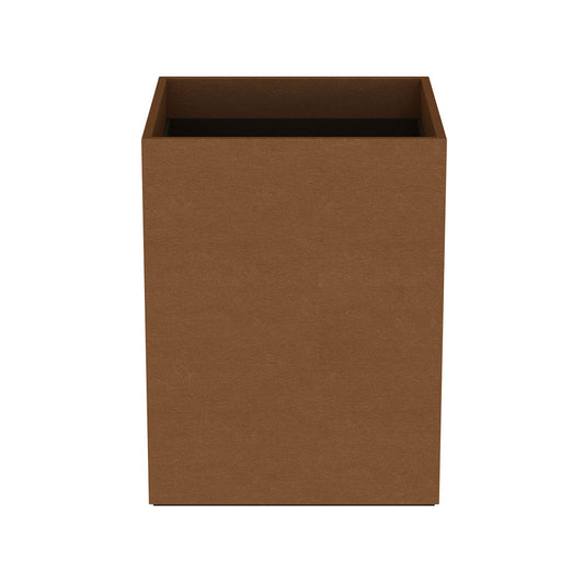 Cube Wastebasket - Smooth Leather Match - Quick Ship