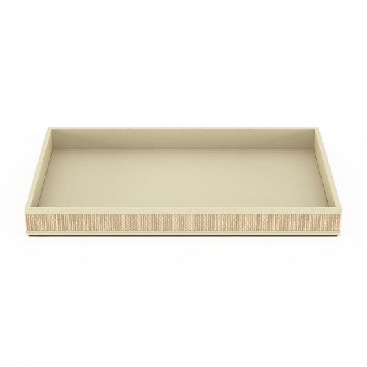 Rectangle Tray - Classic Mendong w/ Wood Trim - Signature Collection