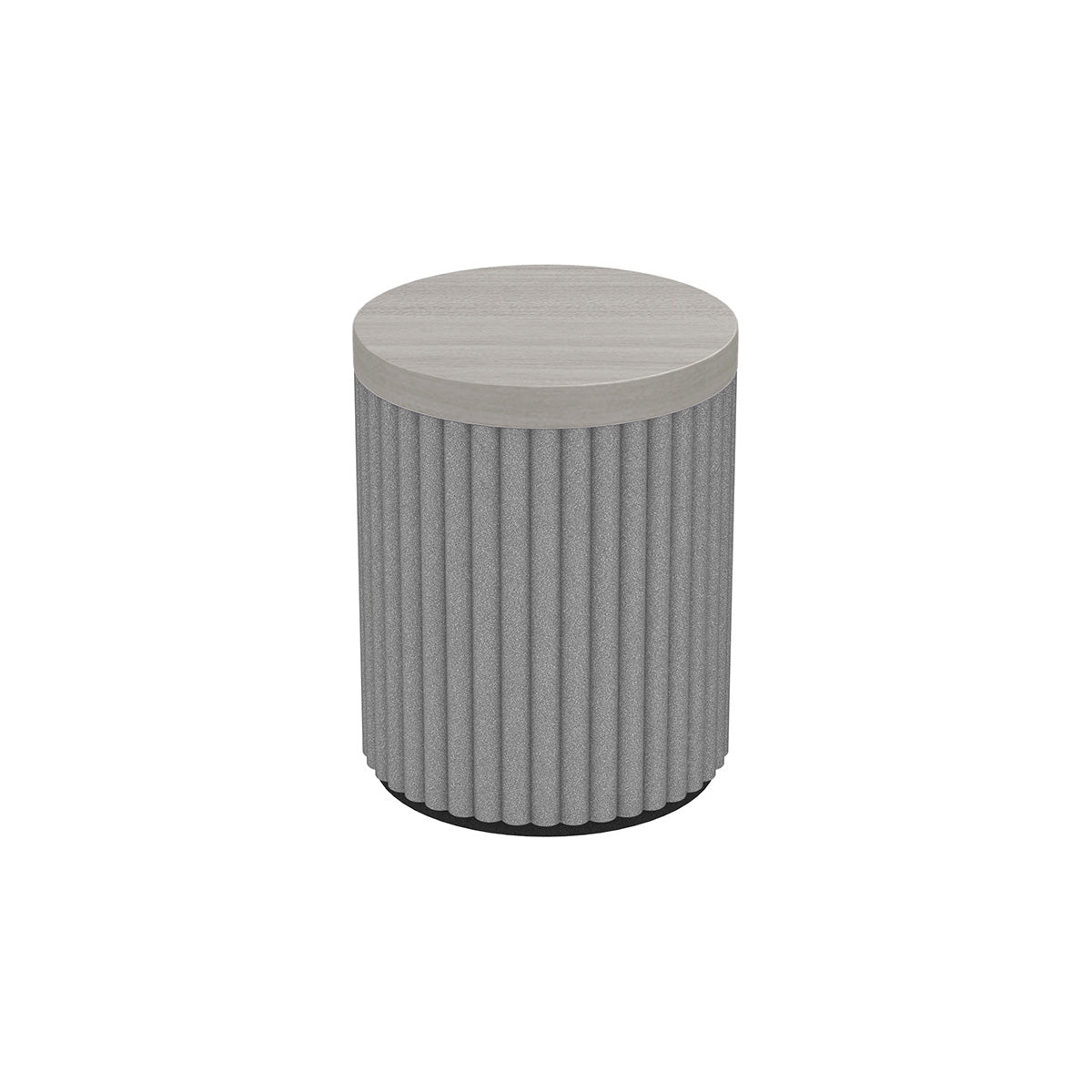 Cylinder Ribbed Canister w/ Wood Lid - Sand Resin - Signature Collection