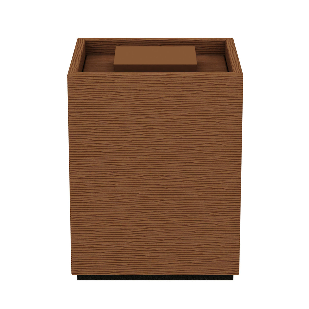 Cube Canister w/ Recessed Handle - Wave Texture Leather Match - Signature Collection