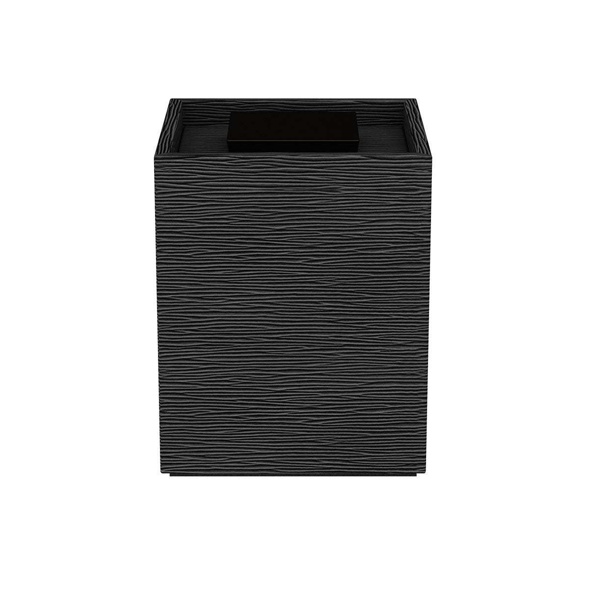 Cube Canister w/ Recessed Handle - Wave Textured Leather Match - Quick Ship
