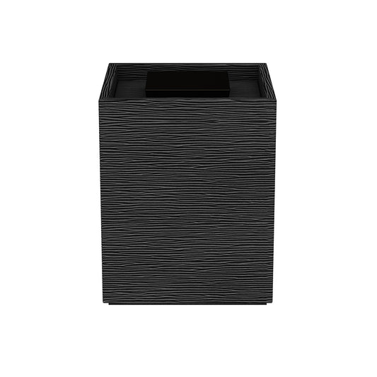 Cube Canister w/ Recessed Handle - Wave Textured Leather Match - Quick Ship