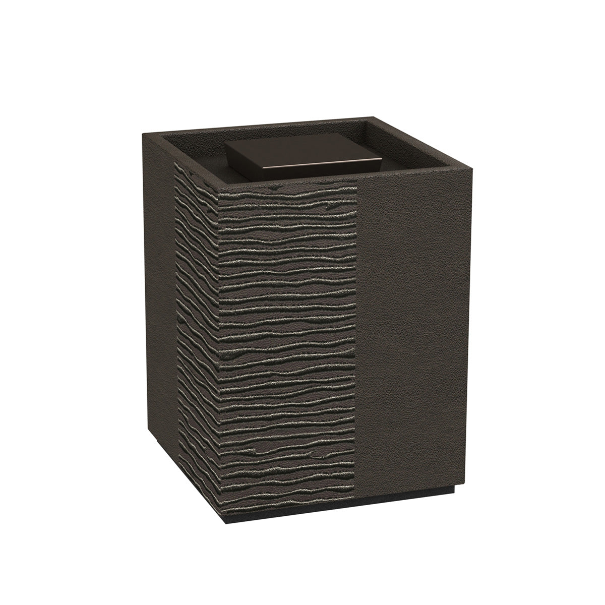 Cube Canister w/ Recessed Handle - Embroidered Leather Match - Signature Collection