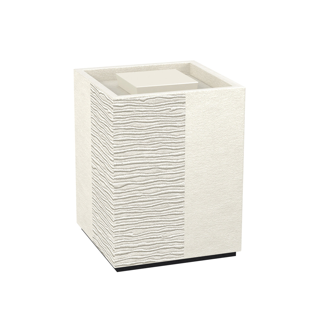 Cube Canister w/ Recessed Handle - Embroidered Leather Match - Signature Collection