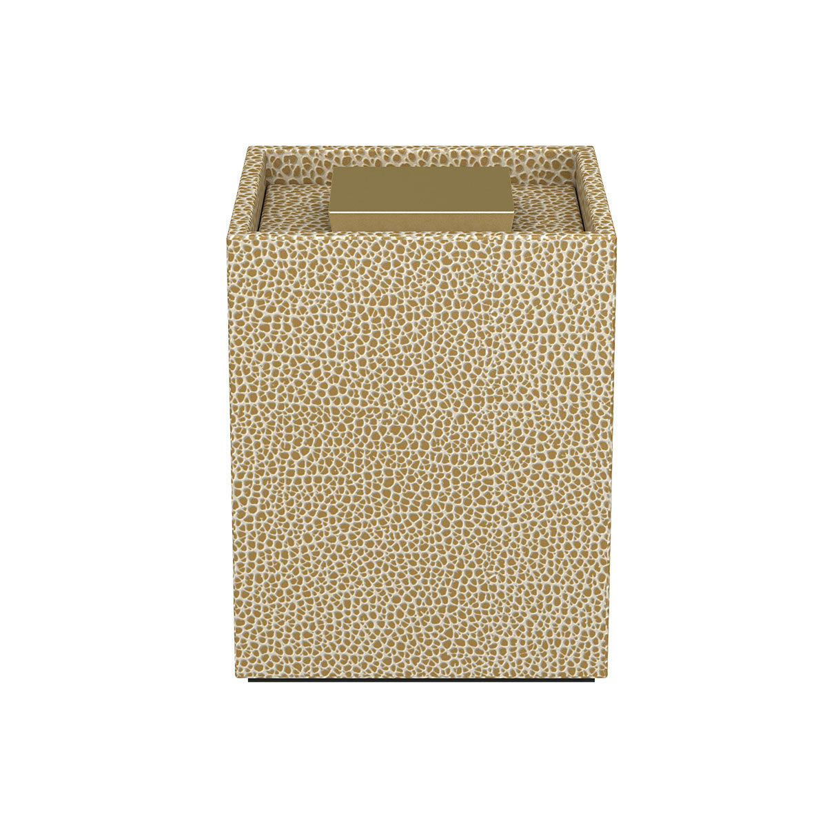 Cube Canister w/ Recessed Handle - Faux Shagreen Leather Match - Quick Ship