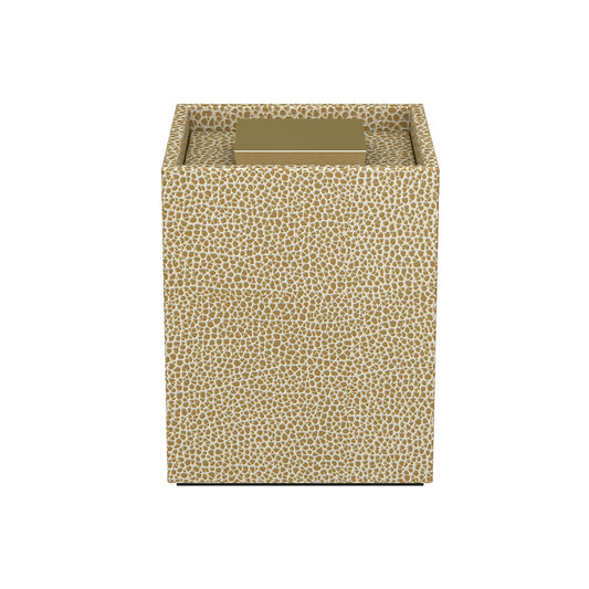 Cube Canister w/ Recessed Handle - Faux Shagreen Leather Match - Quick Ship