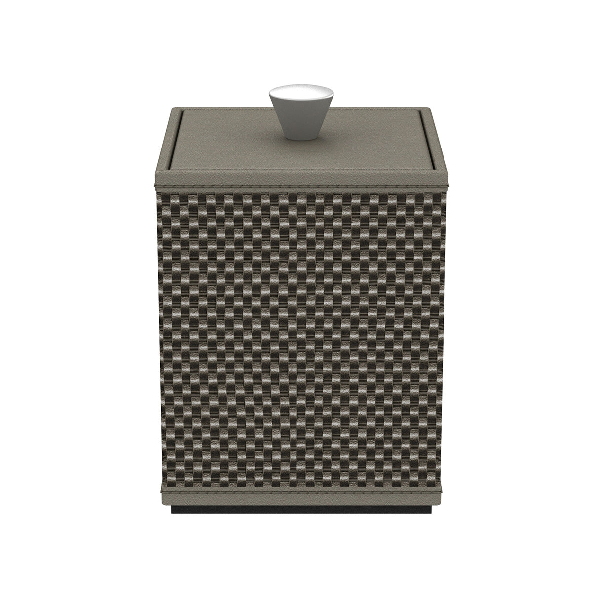 Cube Canister w/ Aluminum Knob - Broadweave Leather Match - Signature Collection