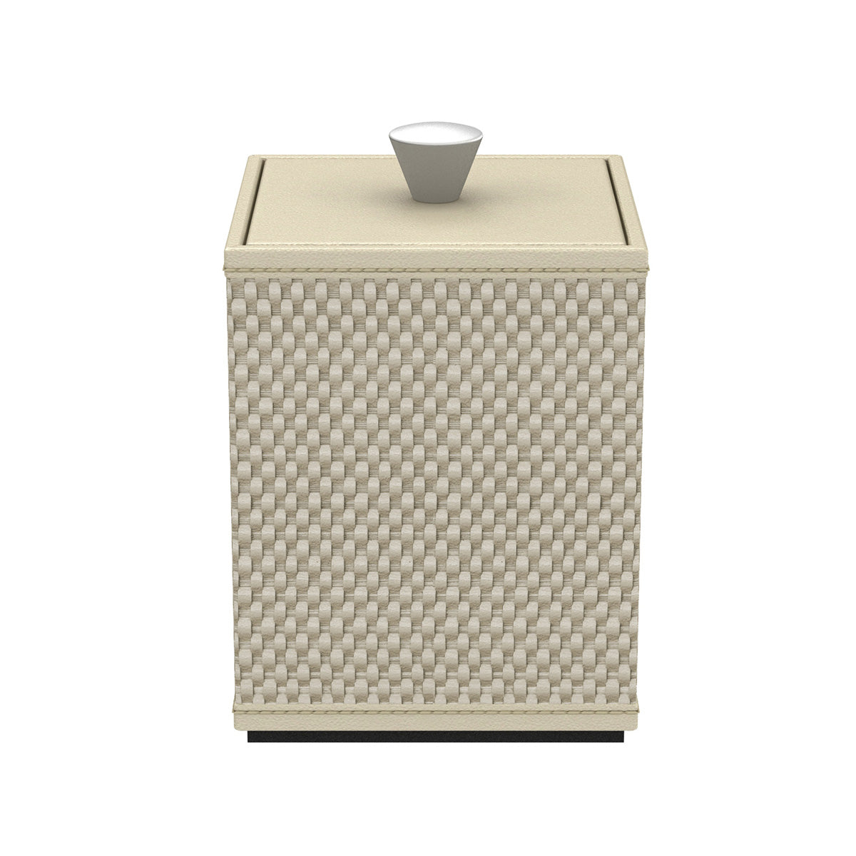 Cube Canister w/ Aluminum Knob - Broadweave Leather Match - Signature Collection