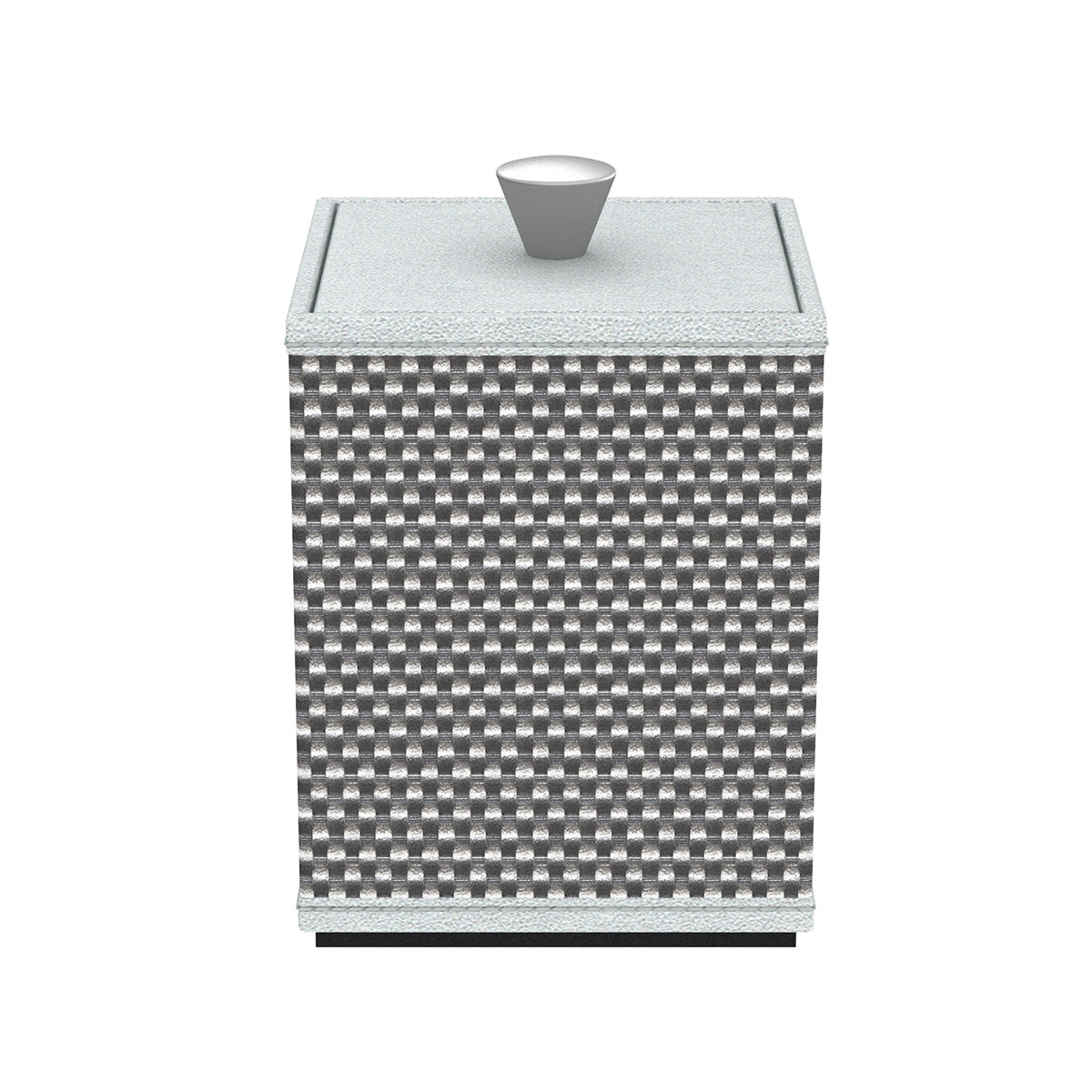 Cube Canister w/ Aluminum Knob - Broadweave Leather Match - Signature Collection