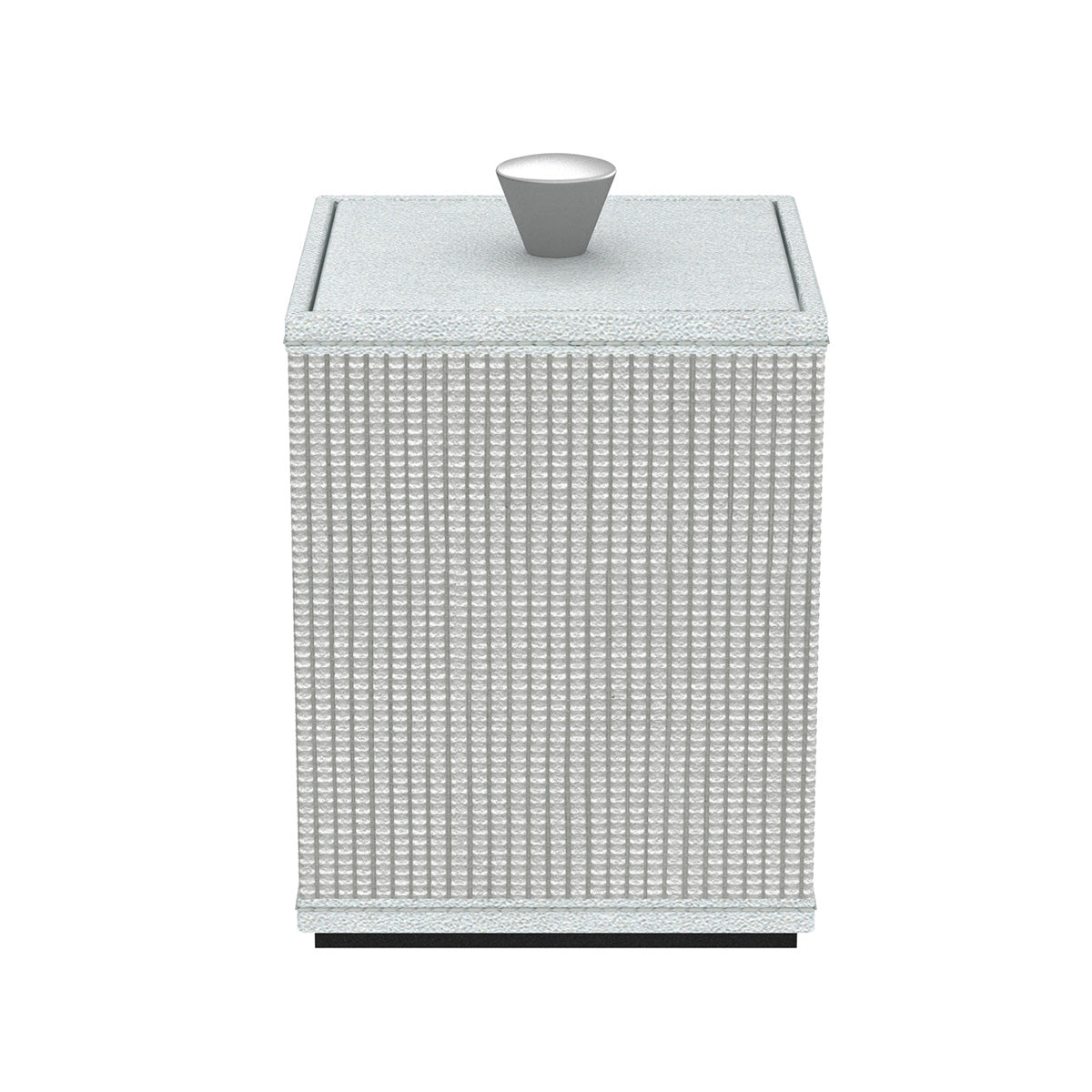 Cube Canister w/ Aluminum Knob - Classic Weave Leather Match - Signature Collection