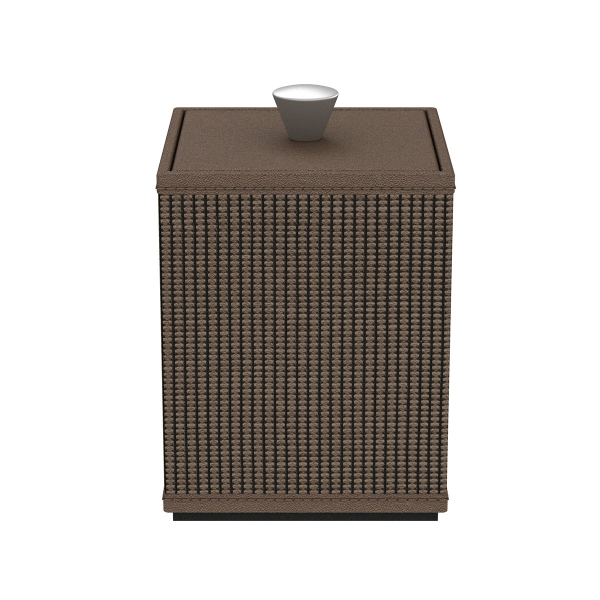 Cube Canister w/ Aluminum Knob - Classic Weave Leather Match - Signature Collection