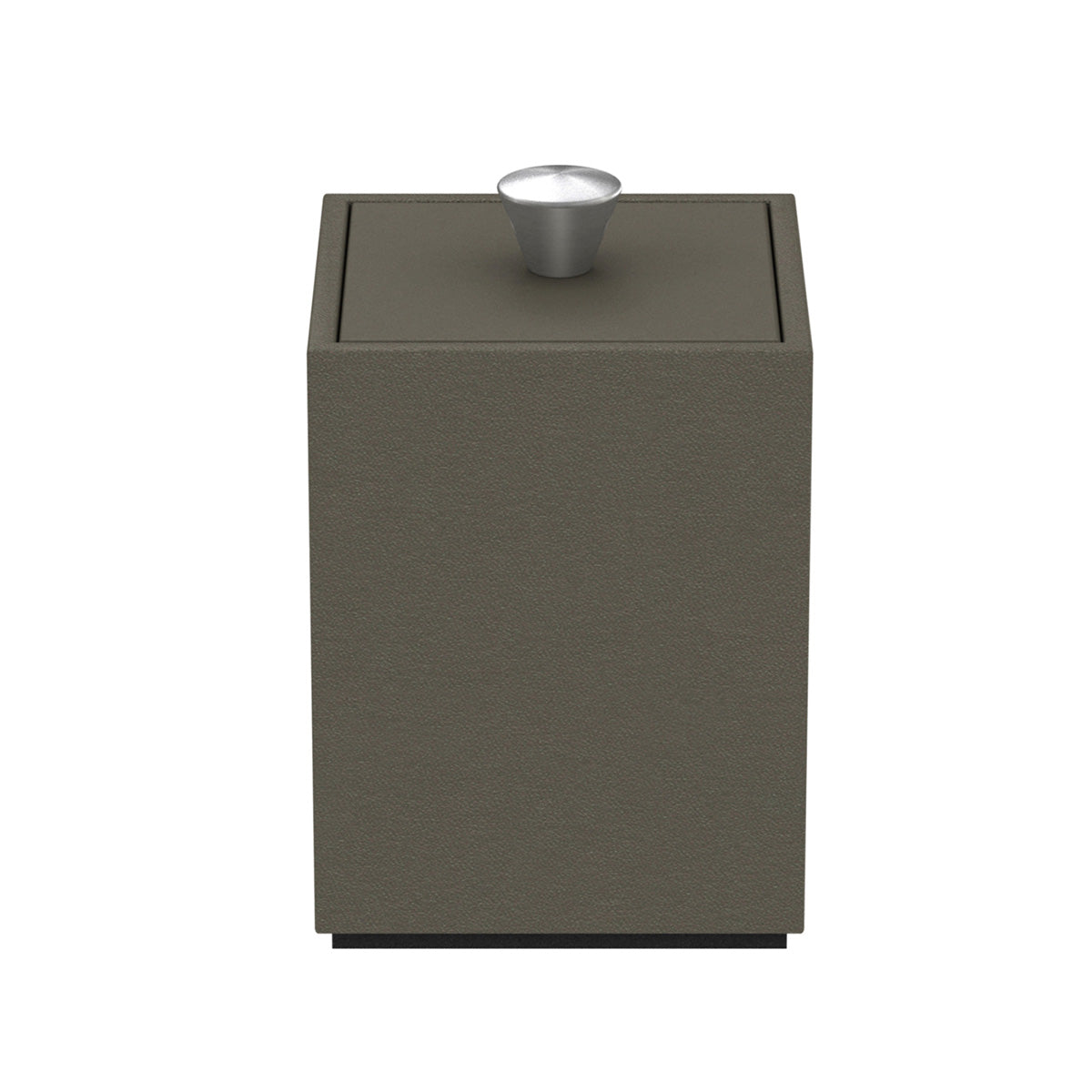 Cube Canister w/ Aluminum Knob - Smooth Leather Match - Signature Collection