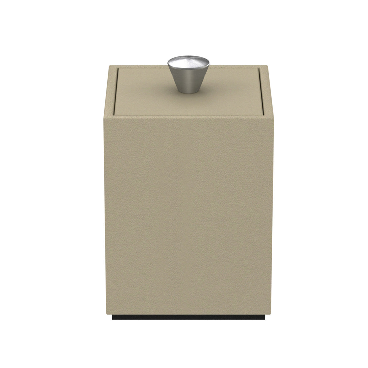 Cube Canister w/ Aluminum Knob - Smooth Leather Match - Signature Collection