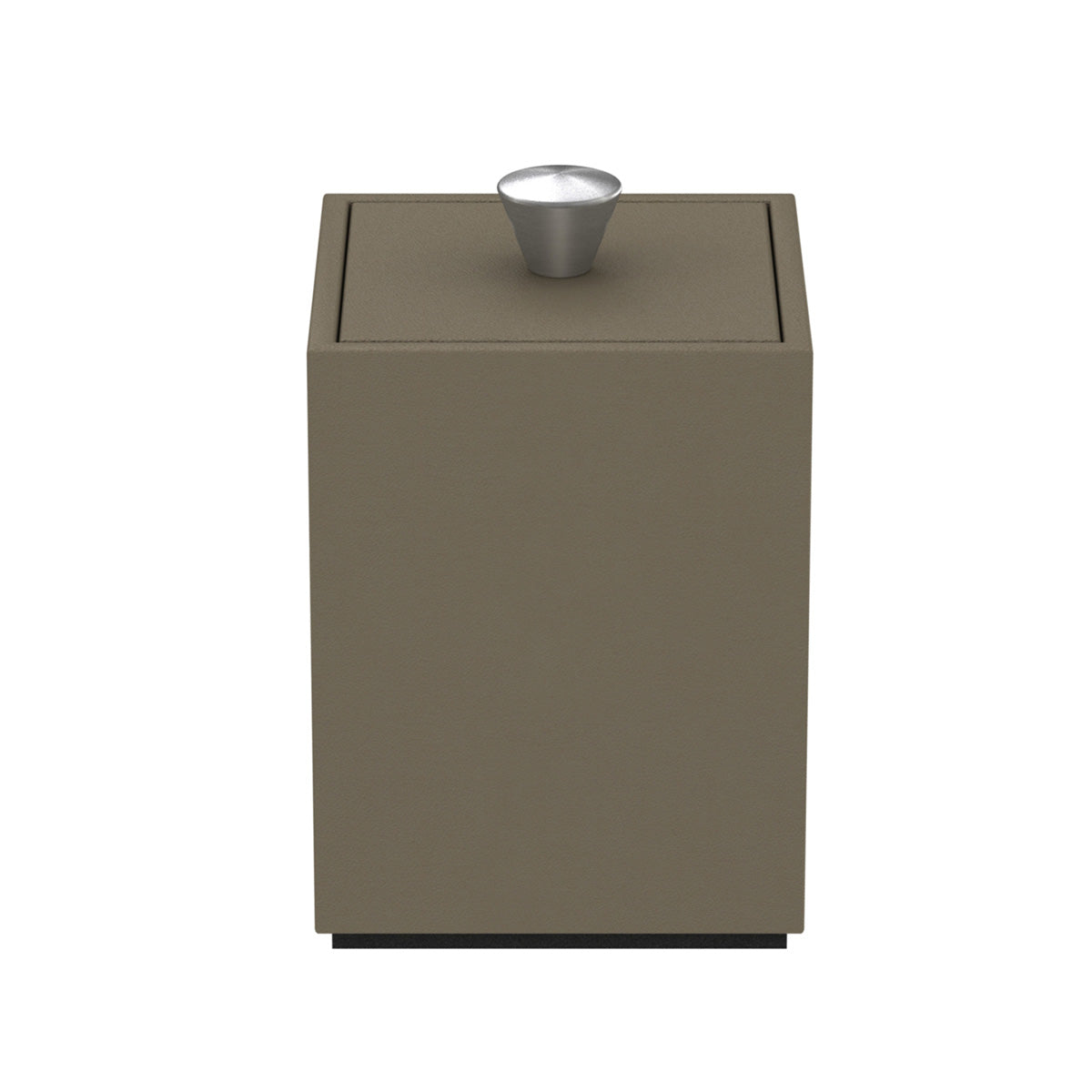 Cube Canister w/ Aluminum Knob - Smooth Leather Match - Signature Collection
