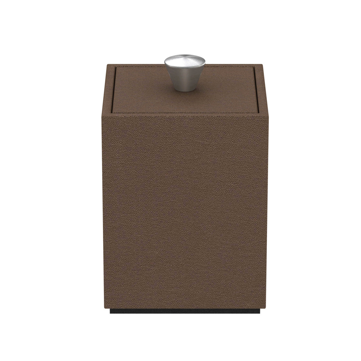 Cube Canister w/ Aluminum Knob - Smooth Leather Match - Signature Collection