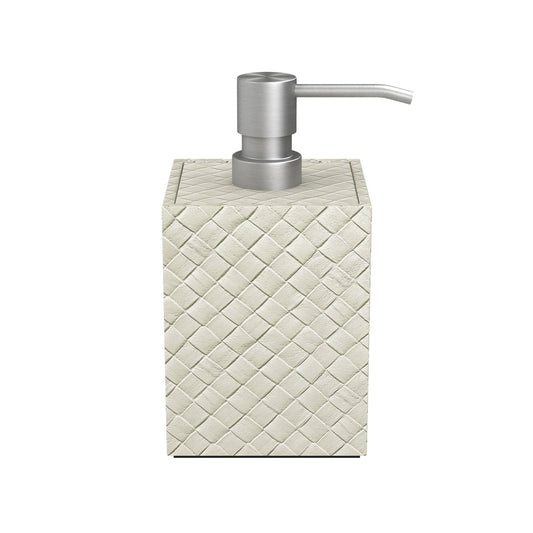 Cube Pump Dispenser - Jumbo Woven Embossed Leather Match - Signature Collection