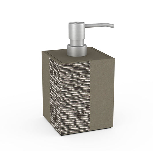 Cube Pump Dispenser - Embroidered Leather Match - Signature Collection