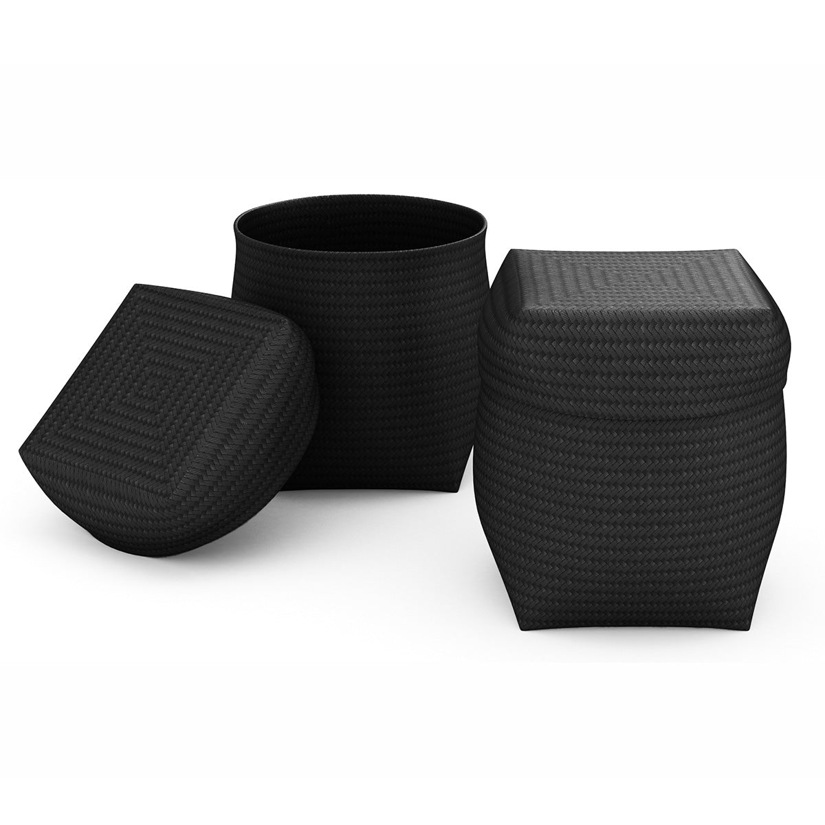 Round Hamper w/ Lid - Polyweave - Signature Collection