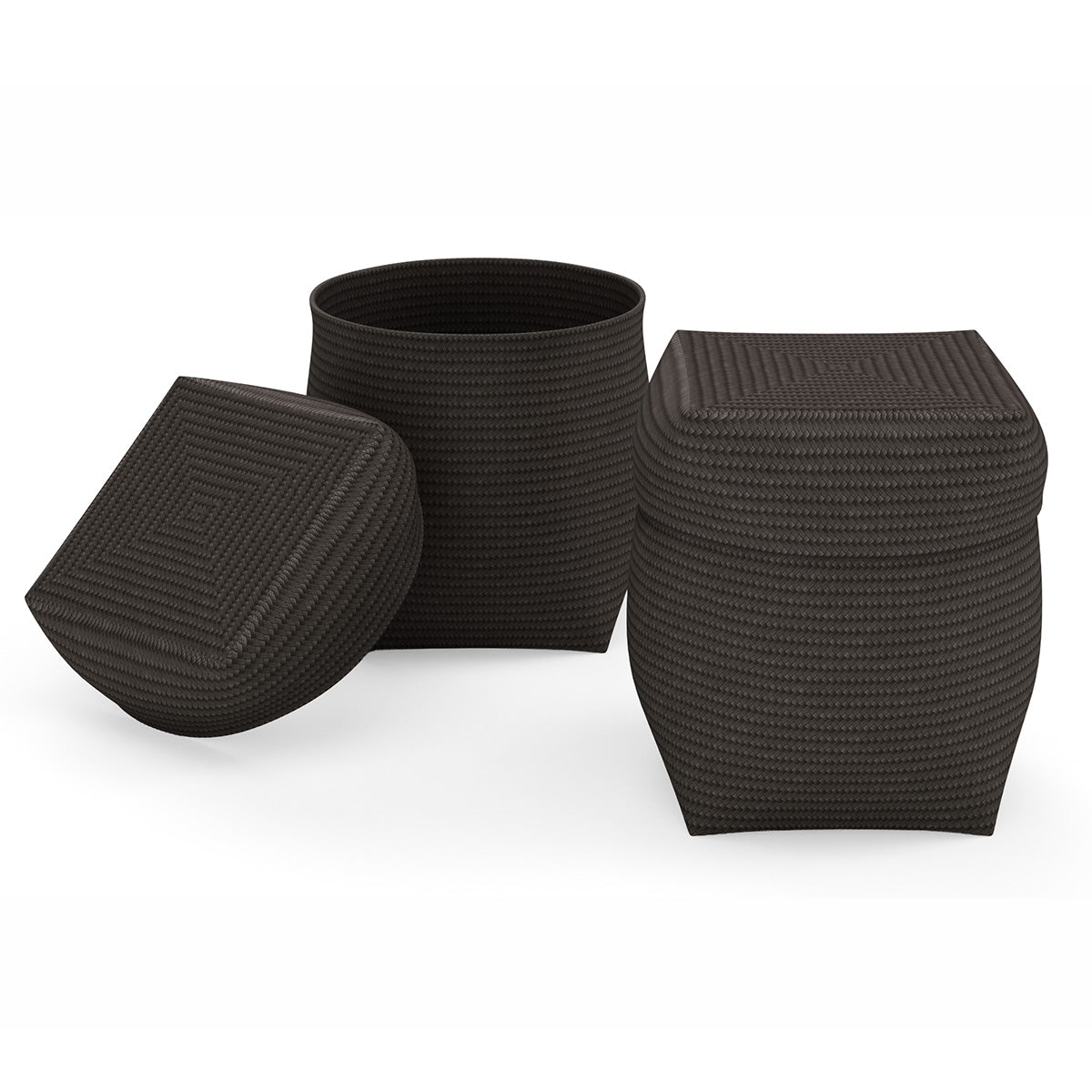Round Hamper w/ Lid - Polyweave - Signature Collection