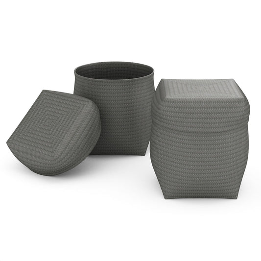 Round Hamper w/ Lid - Polyweave - Signature Collection