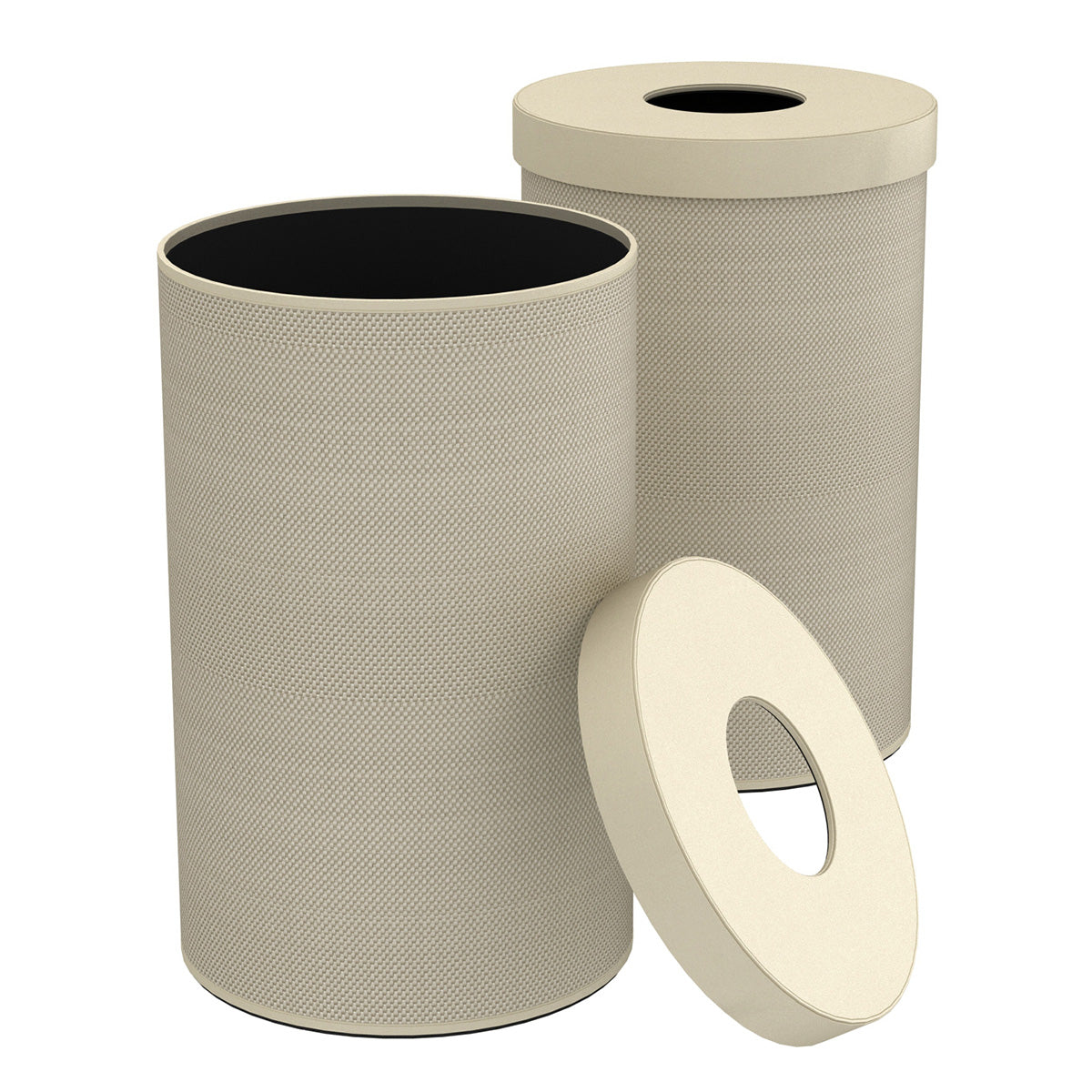 Cylinder Hamper w/ 6" Hole - Broadweave Leather Match - Signature Collection