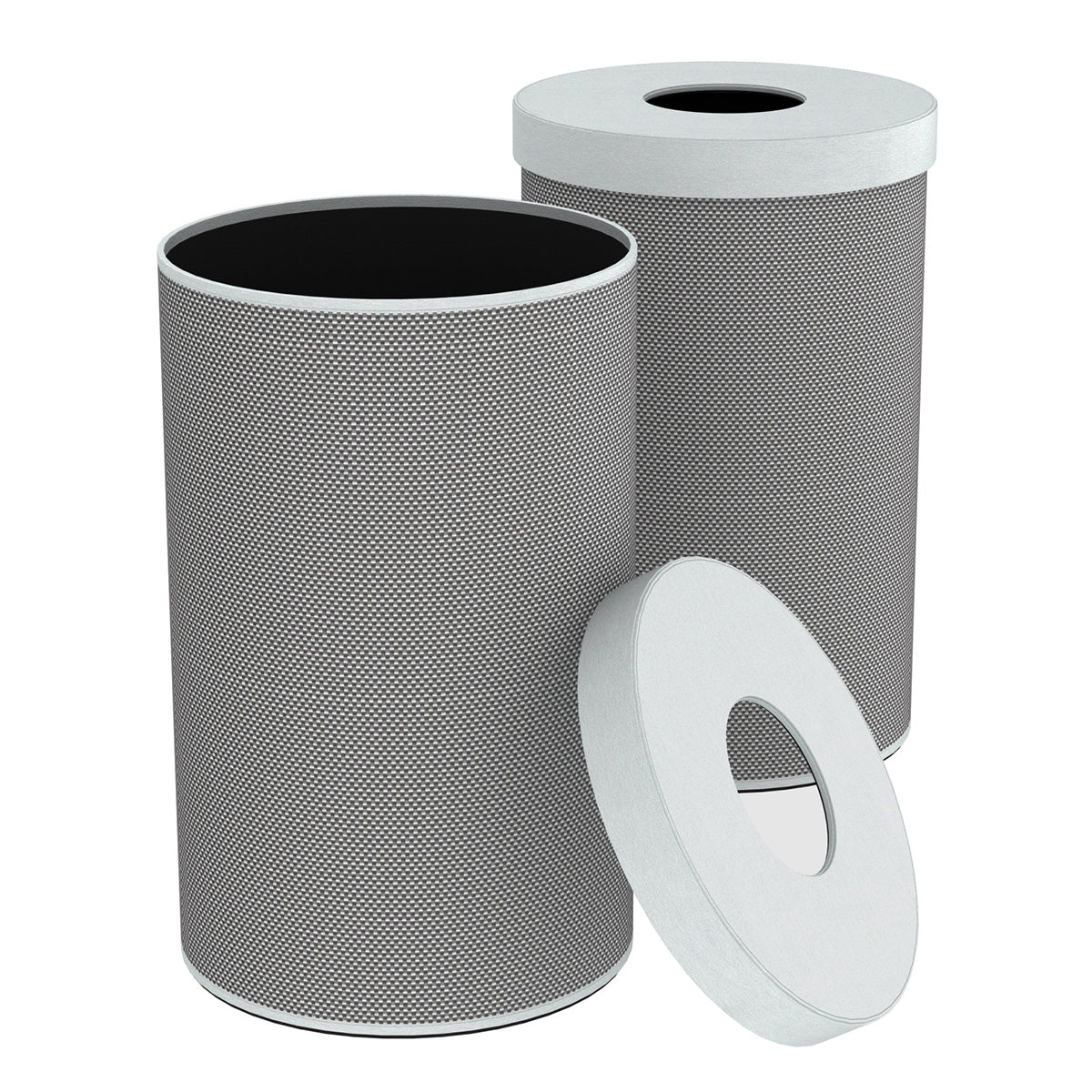 Cylinder Hamper w/ 6" Hole - Broadweave Leather Match - Signature Collection
