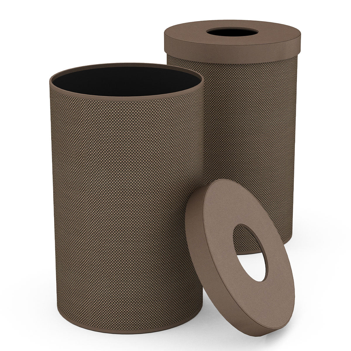 Cylinder Hamper w/ 6" Hole - Broadweave Leather Match - Signature Collection