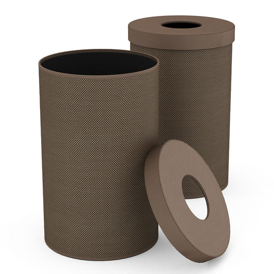 Cylinder Hamper w/ 6" Hole - Broadweave Leather Match - Signature Collection