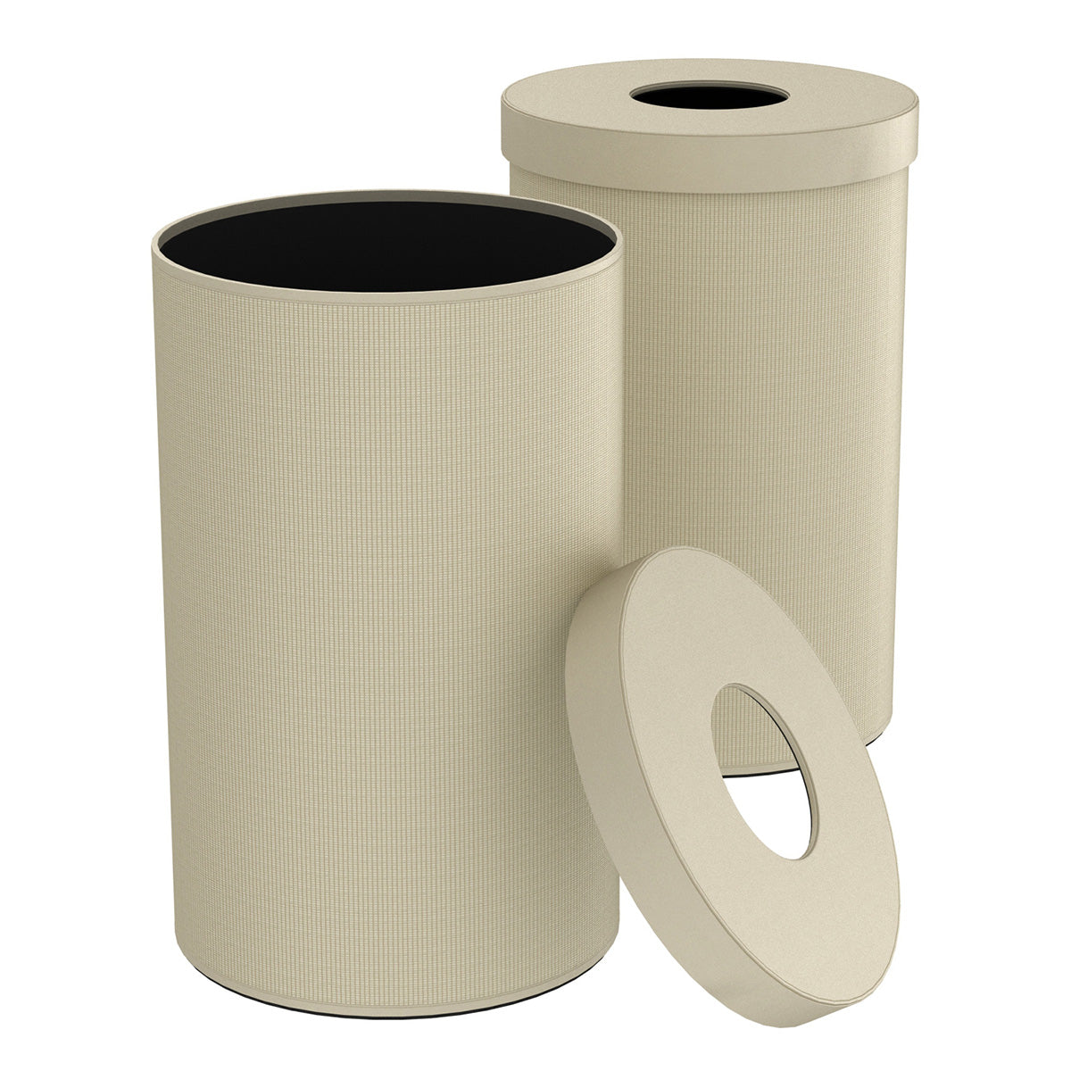 Cylinder Hamper w/ 6" Hole - Classic Weave Leather Match - Signature Collection