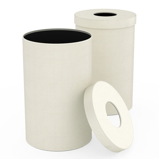 Cylinder Hamper w/ 6" Hole - Classic Weave Leather Match - Signature Collection